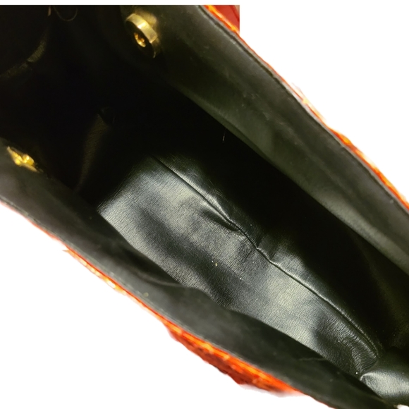 Snakeskin (Genuine) Red/Blk Shoulder Bag Divina Firenze EUC 10×17×5.5 & 15"Strap - Picture 8 of 8